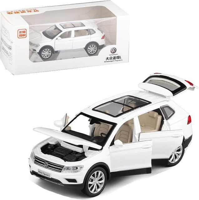 Fourall- Model Cars Tiguan L Automodell, Maßstab 1:32, mit Ton und Licht, weiß - Bild 1