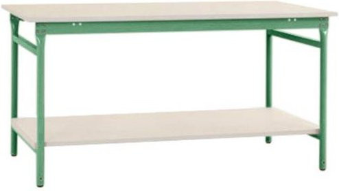 Manuflex BB5227.6011 BASIS stationärer Beistelltisch mit Kunststoff-Platte und Zwischenboden, B/T/H: 150 x 80 x 78 cm - Bild 1