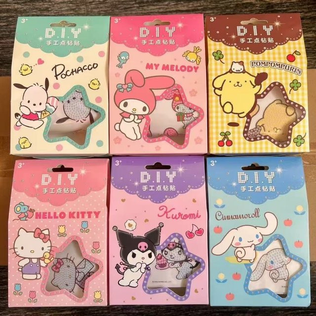 Sanrio Aufkleber Rollbox mit Hello Kitty, Kuromi, Cinnamoroll und Melody in Multicolour für Scrapbook und Bastelarbeiten - Bild 1