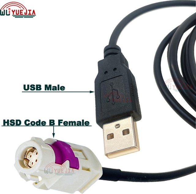 WUYUEJIA LVDS-Kabel für Auto-Head-Unit-Bildschirmsteuerung mit USB-Stecker auf weißem 4-poligem HSD-Buchsenanschluss (Code B) und USB-C Anschluss - Bild 1