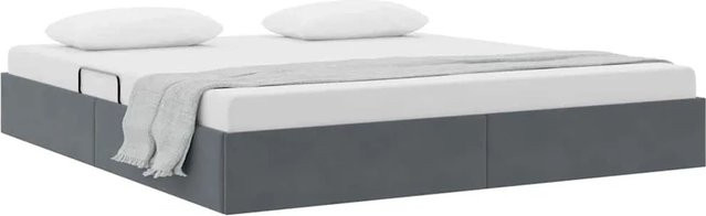 vidaXL Aufbewahrungsbett mit Matratze aus Samt in Dunkelgrau, B/T/H: 180 x 200 x 203 cm - Bild 1