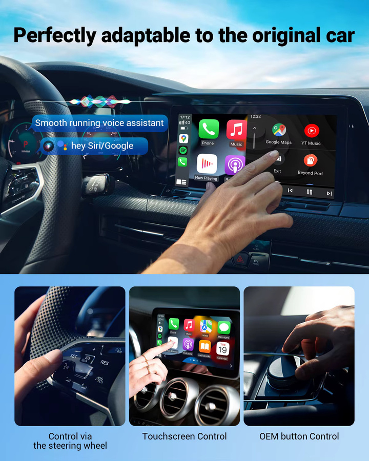 OTTOCAST P3 Otto AI Box Kabelloses Android Auto und CarPlay Smart TV Box in Schwarz - Bild 5