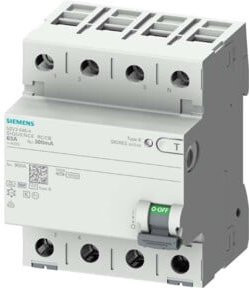 Siemens Indus.Sector FI-Schutzschalter Typ B, RCD, 63A, 30mA, grau, 5SV3346-4 - Bild 1
