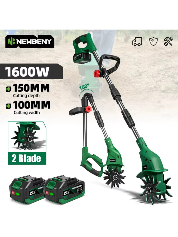 NewBeny Elektrischer Vertikutierer und Gartenkultivator 1600W in Grün für Makita LXT Akkus - Bild 6