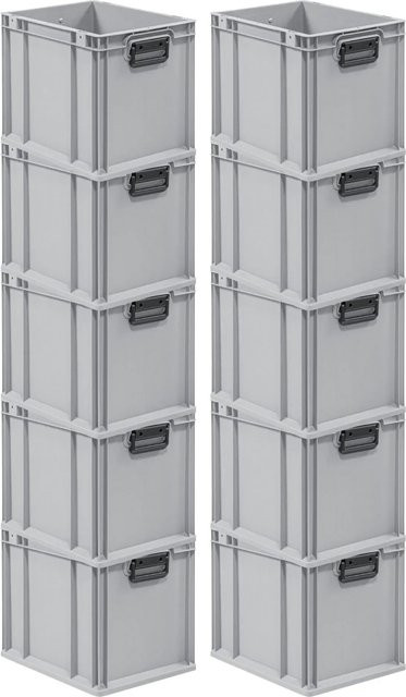 PROREGAL Spar Set 10x Eurobox Nextgen Portable Duo Transportbehälter Grau H x B x T: 32 x 30 x 40 cm - Bild 1