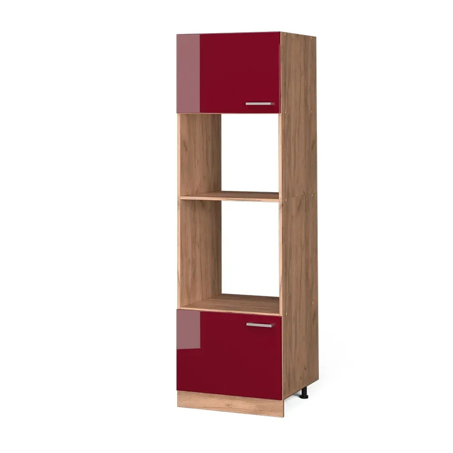 Vicco Mikrowellenumbauschrank R-Line Küchenschrank in Bordeaux mit Goldkraft-Details, Breite: 60 cm - Bild 3