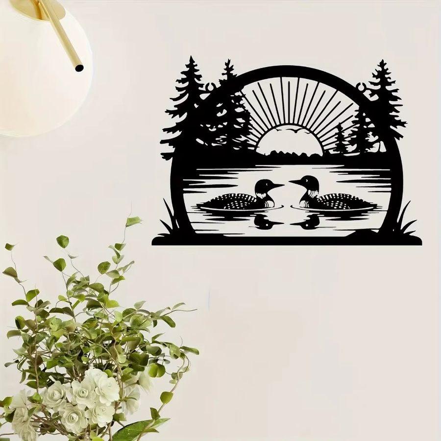 CIFBUY Rustikale Eisen-Wandkunst mit Tannenmotiv in Schwarz als wetterfeste Naturdekoration für Garten und Terrasse - Bild 5
