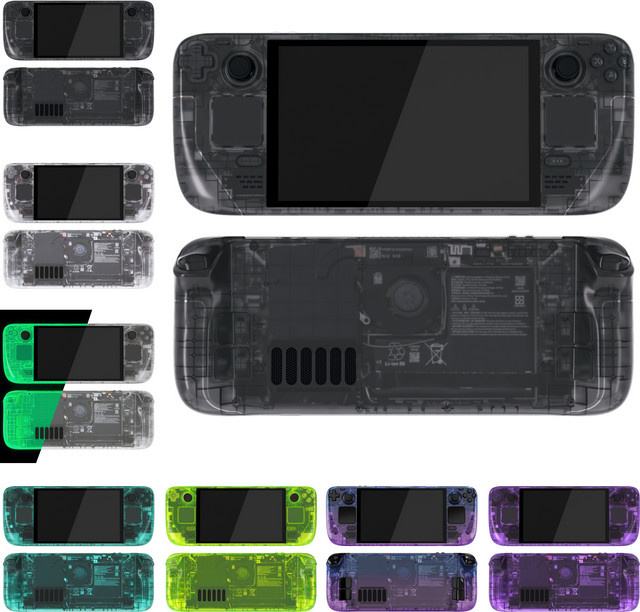 eXtremeRate Ersatz-Gehäuseschale mit Tasten für Steam Deck OLED, transparentes DIY-Frontplatten-Rückplatten-Trackpad-Gehäuse - Bild 1