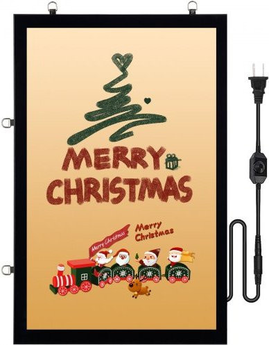 VEVOR LED Poster Frame in Schwarz, Aluminium Werbetafel mit LED Hintergrundbeleuchtung für Wandmontage, 40,6 x 61 cm (16 x 24 Inch) - Bild 1