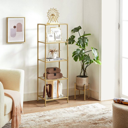 VASAGLE Badezimmerregal als Standregal aus Metall in Gold, modern und glänzend