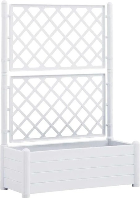 Furnicato Pflanzkübel mit Spalier aus Polypropylen in Weiß, B/T/H: 100 x 43 x 142 cm - Bild 1