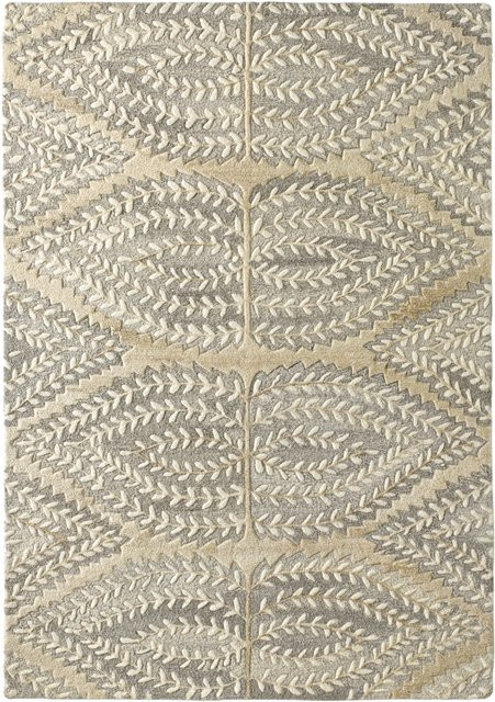 Handgefertigter Hochflorteppich von Heine Home in Grau und Beige aus Wolle und Viskose - Bild 1