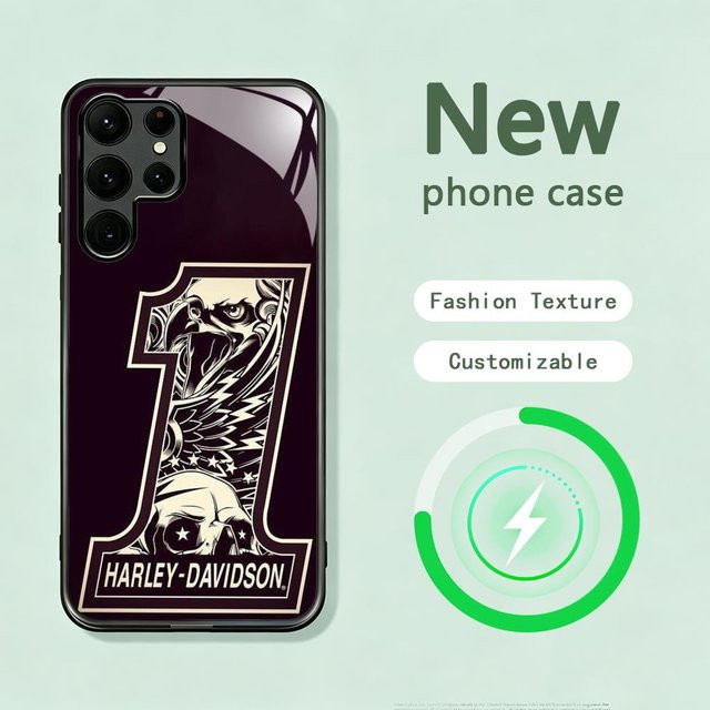 Cool Brand HD-HARLEYES Magnetische Glas-Handyhülle für Samsung Galaxy S26 S25 S24 S23 S22 S21 S20 Plus Ultra Note20 in Schwarz - Bild 1
