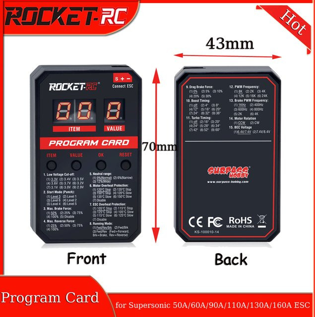 ROCKET-RC Supersonic V2 LED-Programmkarte für bürstenloser elektronischer Geschwindigkeitsregler ESC - Bild 1