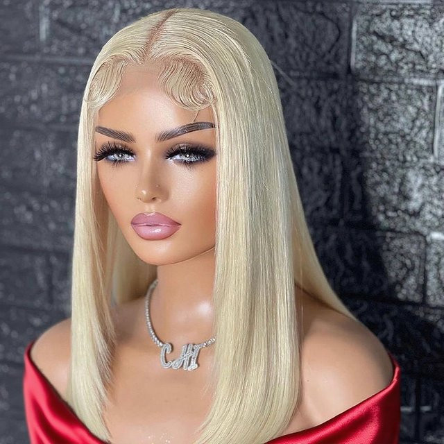 HJ WEAVE BEAUTY Bob-Perücke, Vietnamesisches Remy-Echthaar, Honigblond, 613 - Bild 1