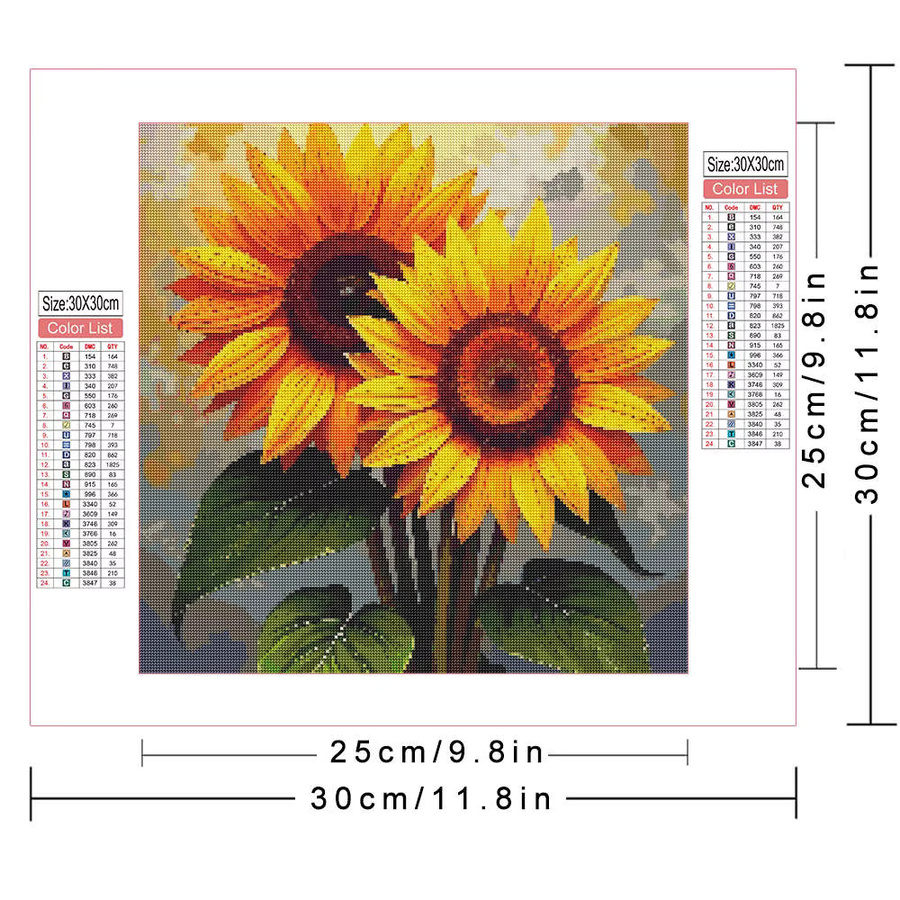 AZQSD 5D-Diamantgemälde Sonnenblumen zum Selbermachen mit Leuchtperlen und Leinwand, Blumenkunst-Stickset für deine Heimdekoration - Bild 2