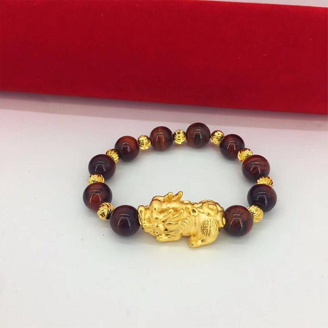 Armband Sand Gold Pixiu, Grüner Achat, Vergoldet, Weiblich - Bild 1