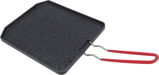 KONNWEI Grillpfanne aus Aluminiumlegierung mit klappbarem Griff und Antihaftbeschichtung in Schwarz, Größe L - Bild 1