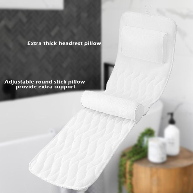 Yiran Furniture Luxuriöses Ganzkörper-Badewannenkissen mit 14 Saugnäpfen und 3D-Air-Mesh für Erwachsene - Bild 1