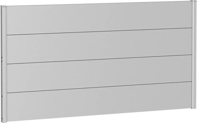 Biohort Wandpaneel Sichtschutz aus feuerverzinktem Stahlblech in Silber Metallic, B: 90 cm, H: 180 cm - Bild 1