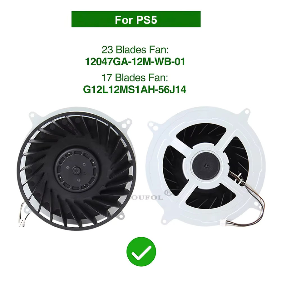 MBCHIPSTAR Interner Strahlungslüfter für PS5-Konsolen, Kühlerlüfter mit 17 oder 23 Flügeln, Modell G12L12MS1AH-56J14 - Bild 3