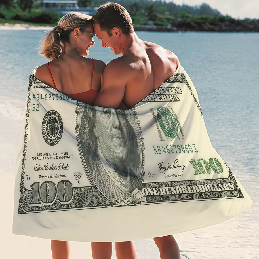 Franklin Money Towel schnell trocknendes Strandtuch für Schwimmbad, Camping, Yoga und Fitness in Multicolour - Bild 2