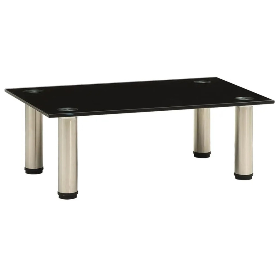 vidaXL TV-Tisch aus Glas und Metall in Schwarz, modern, B/T/H: 40 x 35 x 17 cm - Bild 2