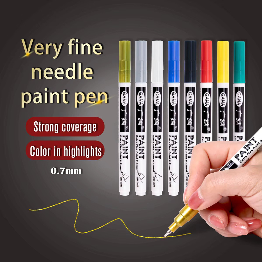 Permanente Acryl-Farbmarker Set mit extra feiner 0,7 mm Spitze für Steinmalerei, Keramik, Glas, Holz und Leinwand in Schwarz und Multicolour - Bild 2