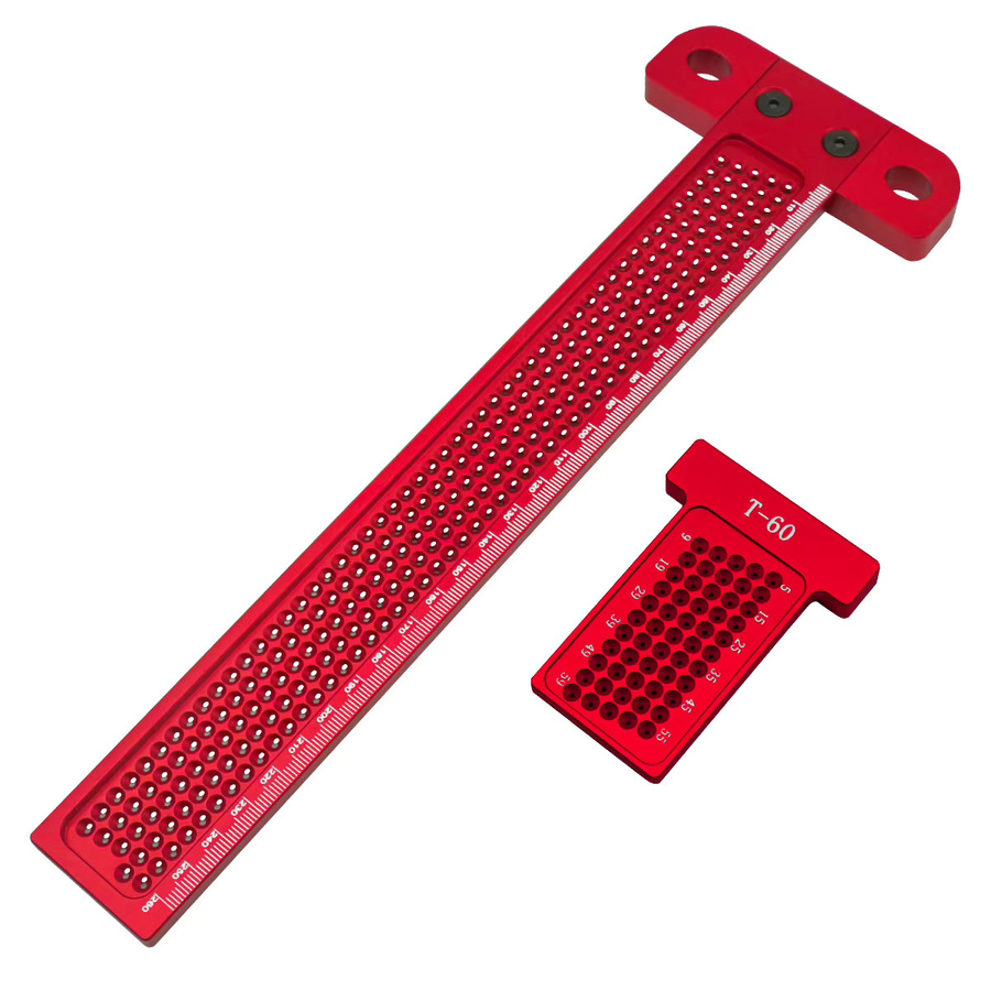 GDART T-Lineal Präzisions-Markierungslinie aus Aluminiumlegierung in Rot, B/H: 260 x 60 mm - Bild 2