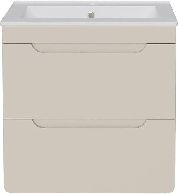 Vente-unique Einzelwaschtisch Aruba aus Keramik in Beige, Breite: 60 cm, Tiefe: 46 cm, Höhe: 59 cm - Bild 1