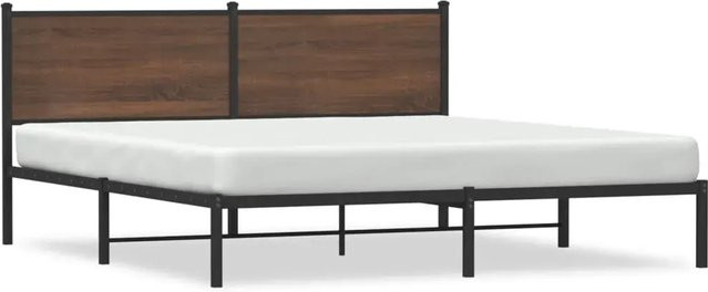 vidaXL Metallbett in Eichen-Optik Braun, B/T/H: 180 x 210 x 187 cm - Bild 1