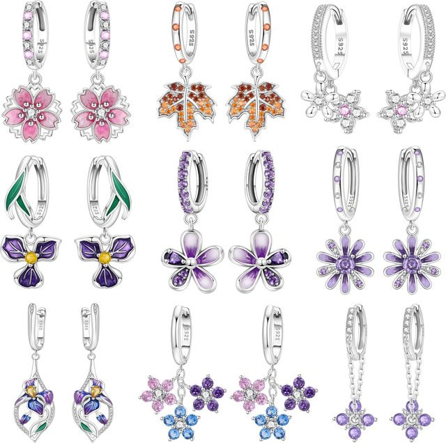 MISEFF Ohrringe, 925 Silber, Blumen, Damen - Bild 1