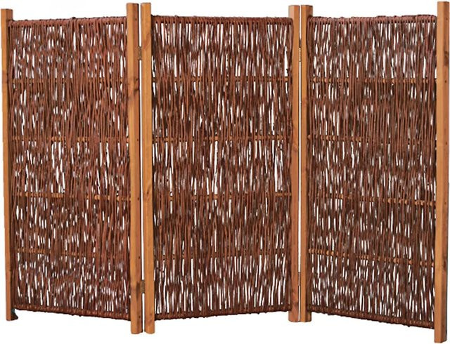 T & J Paravent Sofia aus Weide und Kiefer in Braun, B/H: 120 x 180 cm - Bild 1