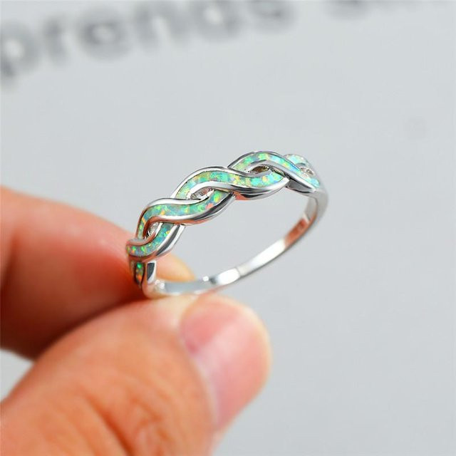Yiran Jewelry Damenring, Kupfer, Silber, Opal, Verlobung - Bild 1