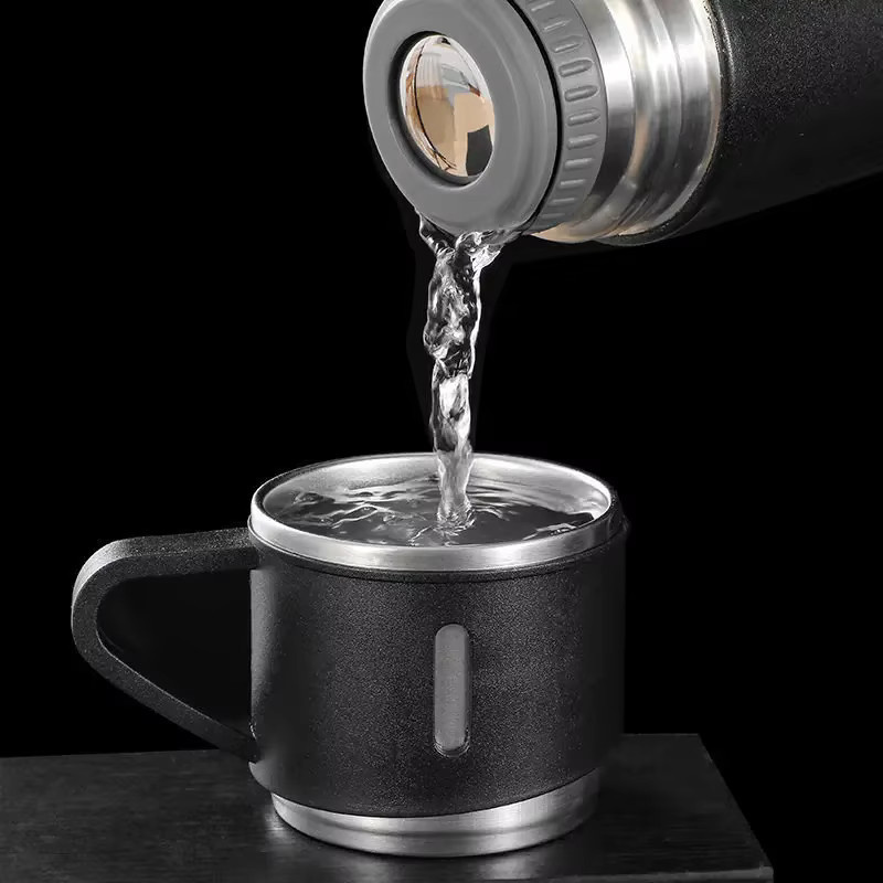 DHDH Edelstahl-Vakuumflasche mit Tasse in Pink, 500 ml Thermoskanne für Büro und Outdoor - Bild 4
