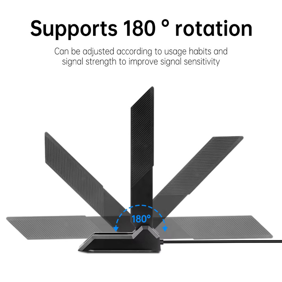 Fenvi WiFi 6E High Gain Tri-Band Antenne mit 12dBi Verstärkung, Schwarz, Länge: 140 mm, SMA Typ für PC Desktop - Bild 3