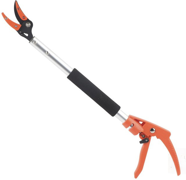 TOMTOP JMS Fruchtpflücker Schere aus Aluminium in Schwarz und Orange für Trauben und Pfirsich - Bild 1