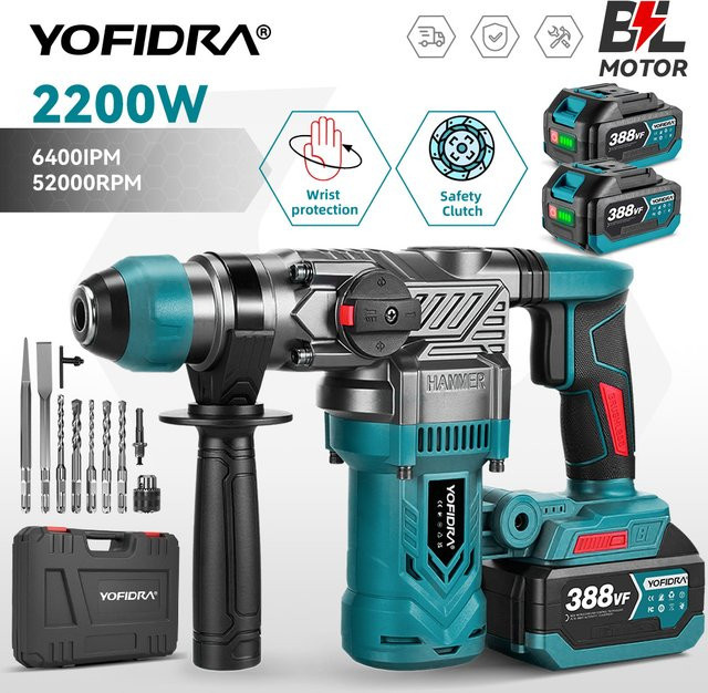 Multifunktionaler bürstenloser Akku-Schlagbohrer von Makita mit 26 mm Bohreraufnahme, kompatibel mit Makita 21V LXT Akkus - Bild 1