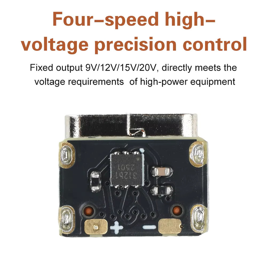 diymore Mini PD zu DC Schnelllademodul mit USB-C Trigger für PD3.0 PD3.1 QC2.0 und feste Ausgangsspannung 9V/12V/15V/20V - Bild 2
