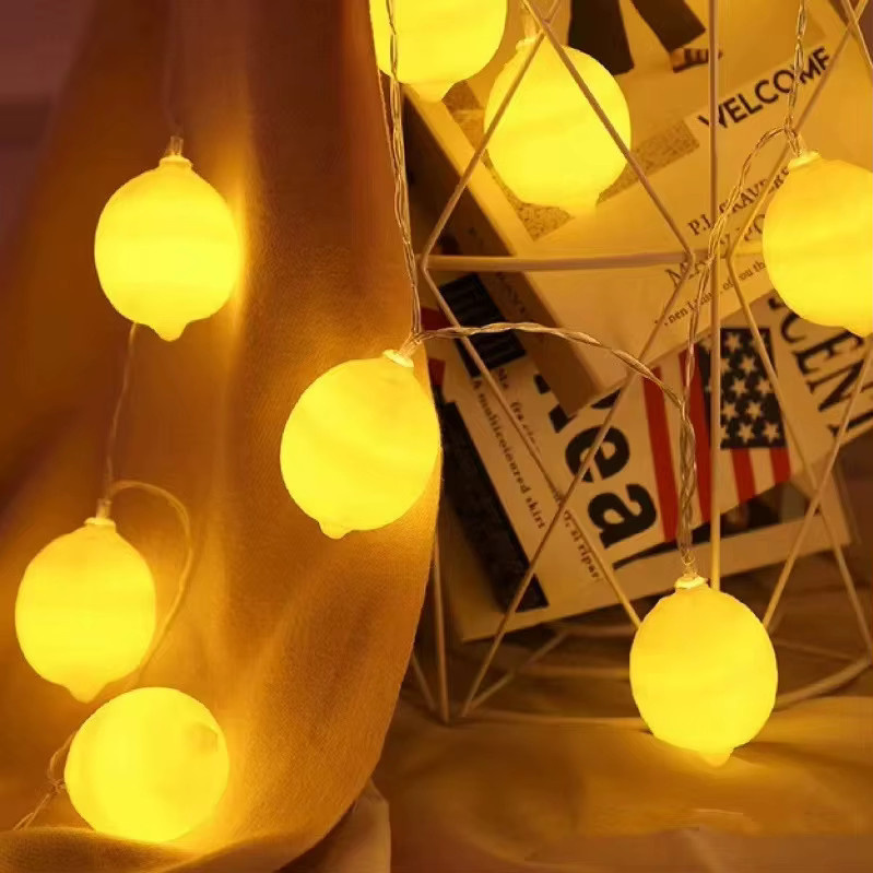 LED Fee Lichterkette mit Zitronen-Motiv in Gelb, warmweiß, 1,5 m Länge für Garten und Kinderzimmer - Bild 3