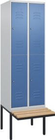 C+P Doppelstock-Spind Classic PLUS Sitzbank mit 2 Abteilen, Buche-Hartholz, B/T/H: 212 x 60 x 81,5 cm - Bild 1