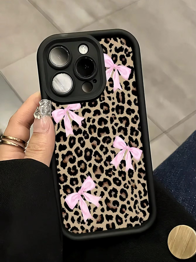 Stoßfeste und wasserdichte Handyhülle mit Leopardenmuster und Schleife für Motorola Moto G04 G14 E13 G34 G10 G20 G30 G22 4G G24 G24 Power G53 G84 in Multicolour - Bild 4