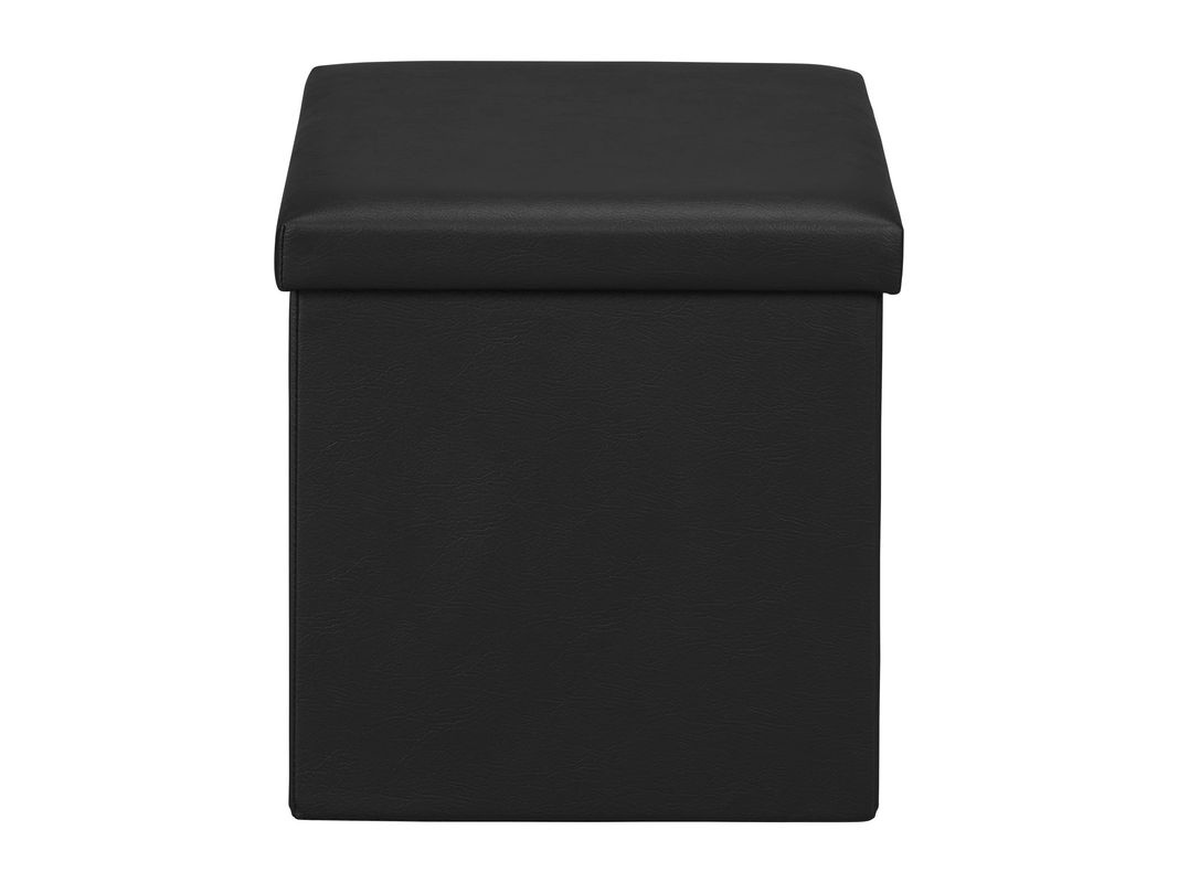 LIVARNO Sitzhocker klappbar in Schwarz mit Leder-Optik und abnehmbarem Bezug, B/T/H: 38 x 38 x 38 cm - Bild 2