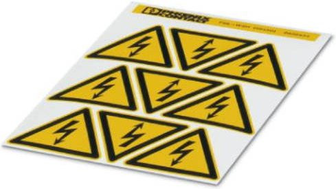 Phoenix Contact 0830434 Warnschild Achtung Folie selbstklebend, Gelb-Schwarz, 5 Stück - Bild 1