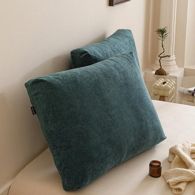 Pickerr Kopfteilkissen aus gewebtem Leinen in Blau, weiches 3D Lendenstützkissen für Sofa oder Bett, B/T/H: 60 x 50 x 15 cm - Bild 1