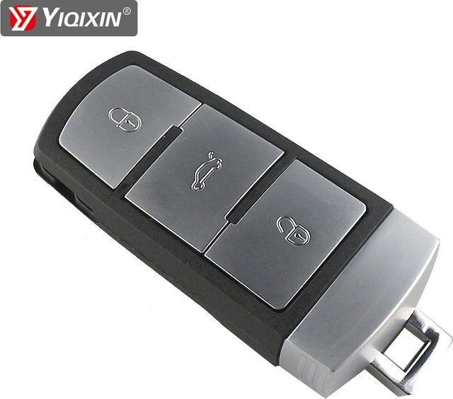 YIQIXIN Ersatz Smart Karte Abdeckung für Volkswagen VW Passat CC B6 B7 B7L 3C R36 B5 3 Tasten Schlüsselhülle in Schwarz - Bild 1