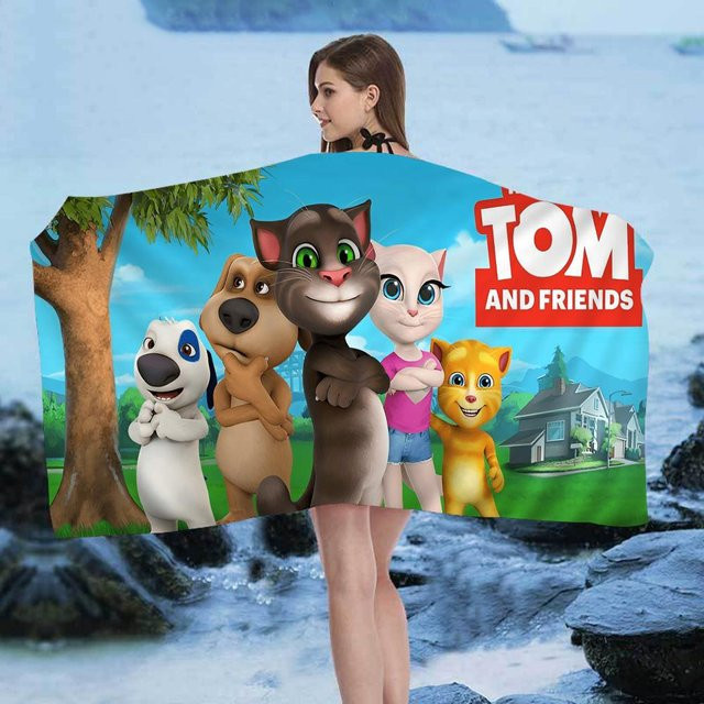 T-Talking Strandtuch Tom und Freunde für Mädchen, buntes Mikrofaser-Badetuch, schnelltrocknend und sandfrei, B/B/B: 30 x 30 cm - Bild 1