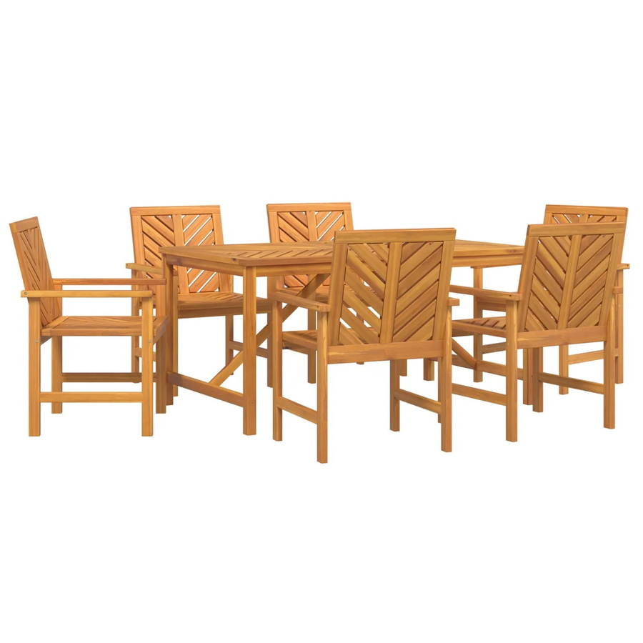 vidaXL 6-teiliges Garten Esszimmer Set aus Massivholz Akazie in Braun - Bild 2