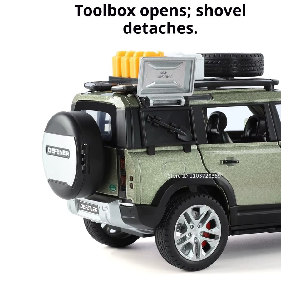 RMZ city Defender 110 Range Rover Geländewagen, Spielzeugmodell, 1:24, Metall, mit Licht und Sound - Bild 4