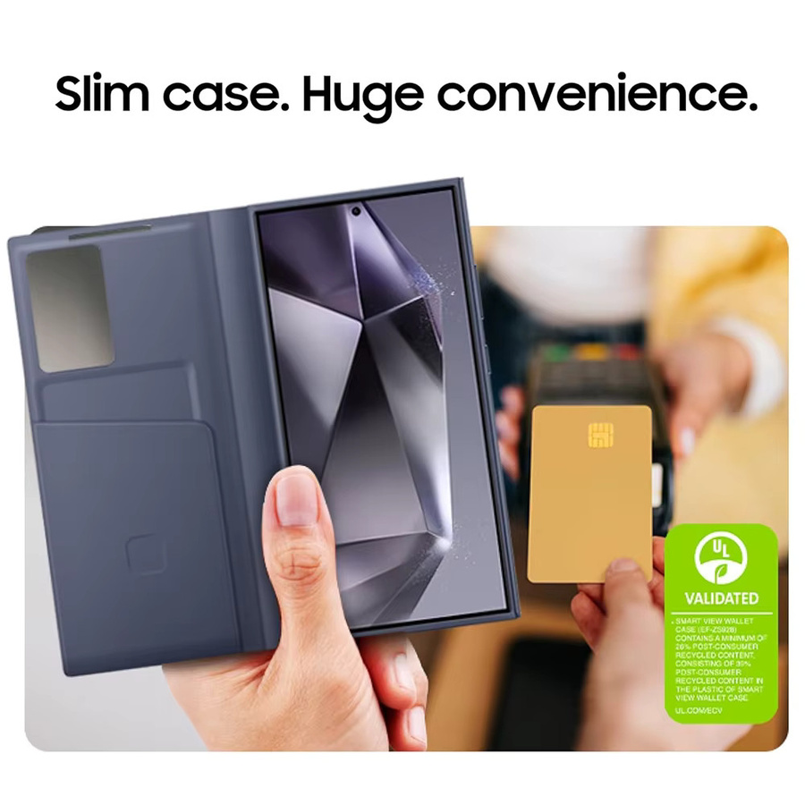 Samsung Galaxy S24 Ultra S-View Flip Smart Case mit LED-Abdeckung in Transparent/Grün - Bild 4